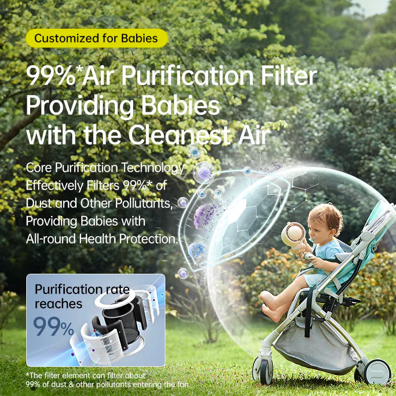Air Purify Turbo Fan For Stroller Fan For Strollers